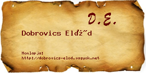 Dobrovics Előd névjegykártya